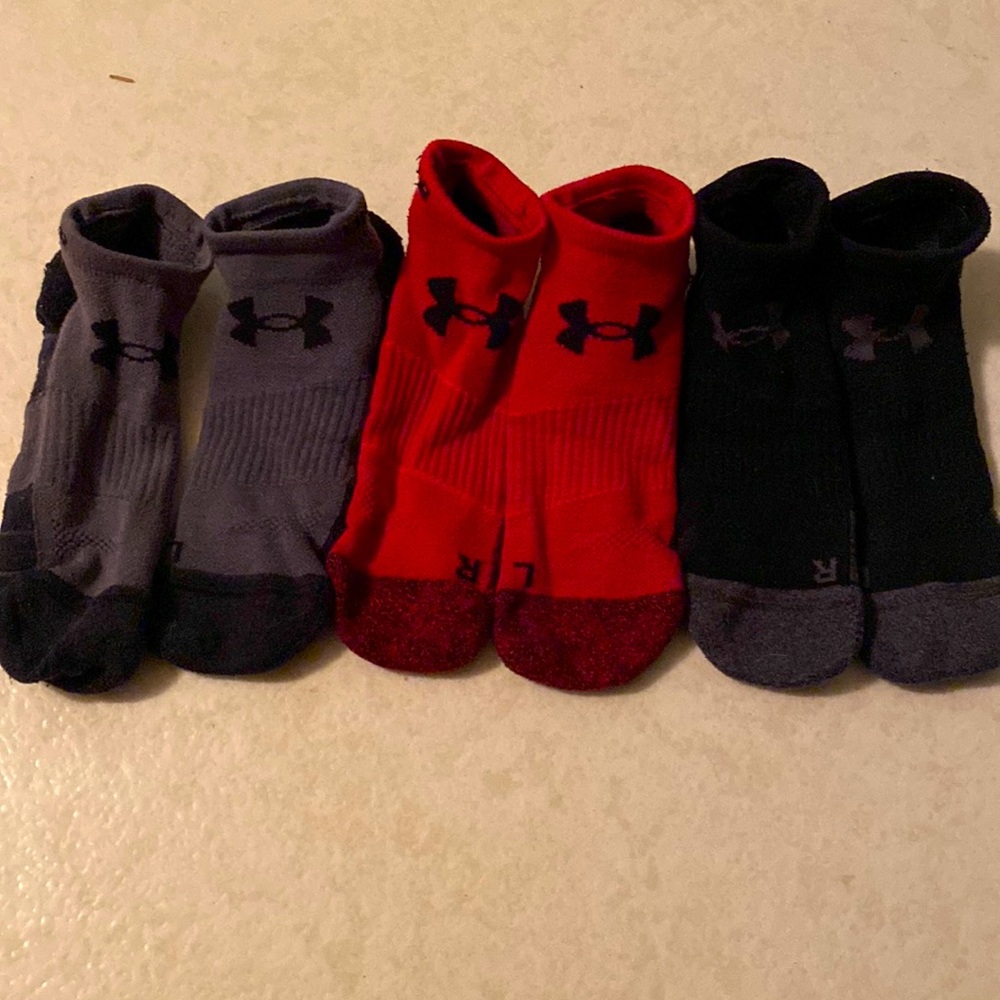 3-pack mens large under armour performance ankle socks